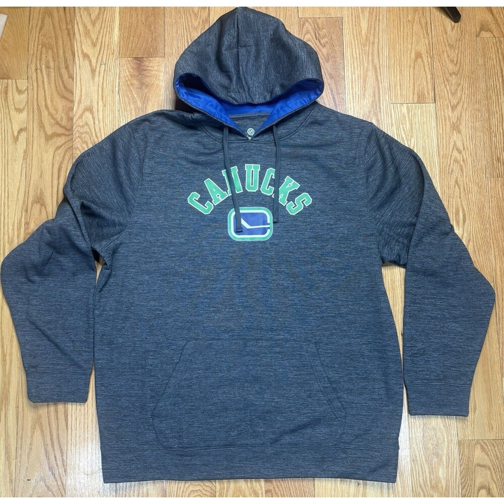 Fanatics Vancouver Canucks NHL Sweatshirt  Hoodie Mens 2XL Gray Pullover Hockey